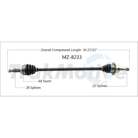 Surtrack Axle Cv Axle Shaft, Mz-8233 MZ-8233